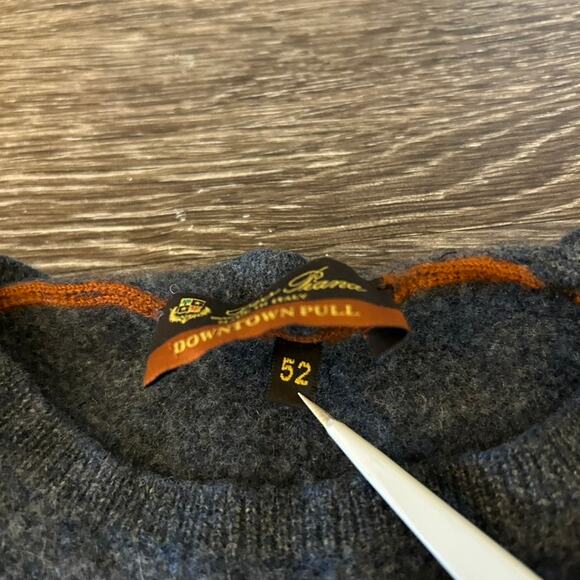 Loro Piana 100% Cashmere Sweater Gray Size 52 (*Shrunk* to XS/S) Cropped Fit - Picture 5 of 13